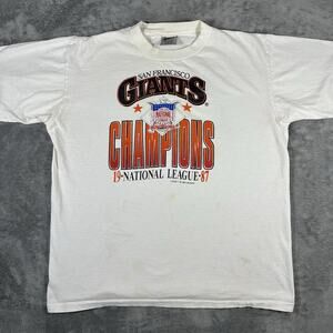 VINTAGE 1987 Logo 7 San Francisco Giants Men's XL Shirt National League‎ Champs